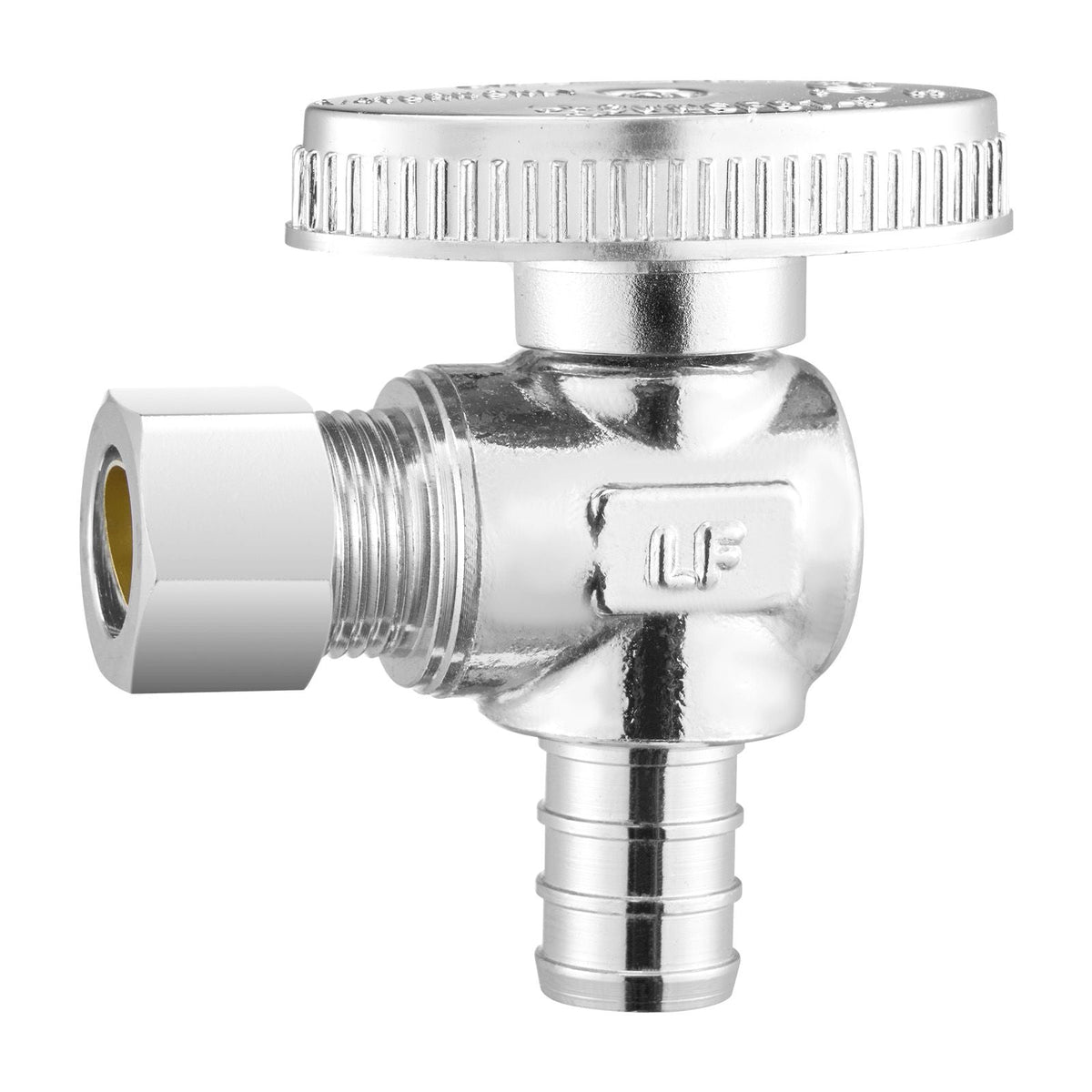 10 Pack Angle Stop Valve, Water Shut Off Valve 1/2" PEX x 3/8" OD Compression, 1/4 Turn Chrome Plated Brass Shutoff Valves for Bathroom Kitchen Toilet Shower Plumbing