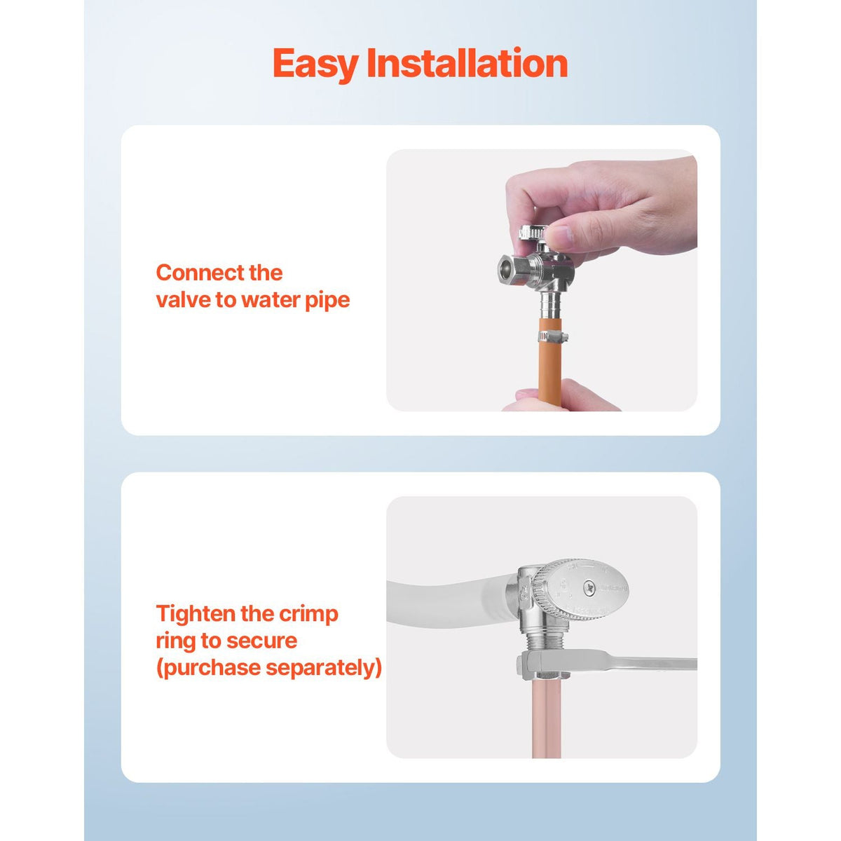 10 Pack Angle Stop Valve, Water Shut Off Valve 1/2" PEX x 3/8" OD Compression, 1/4 Turn Chrome Plated Brass Shutoff Valves for Bathroom Kitchen Toilet Shower Plumbing