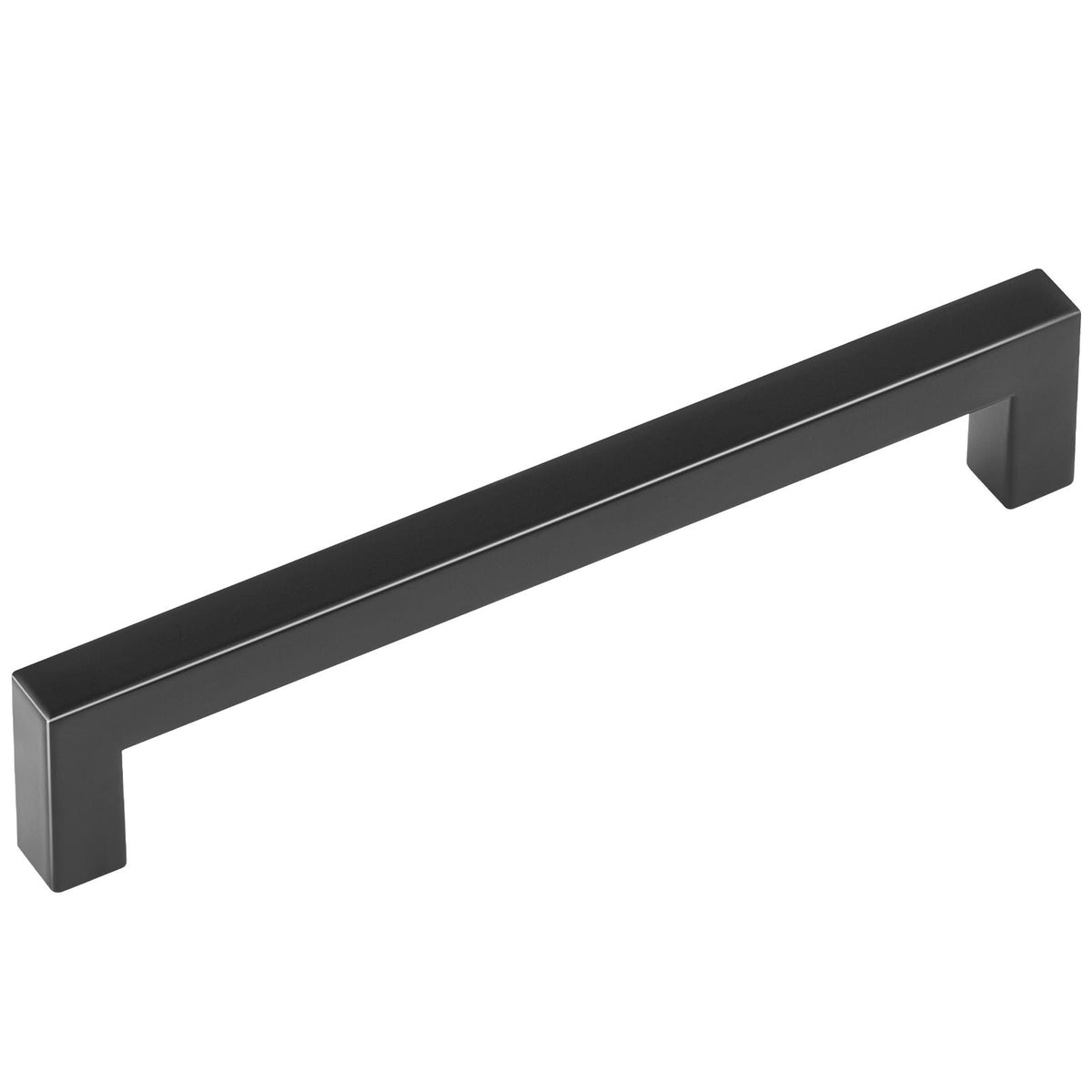 10 Pack Cabinet Pulls, 6.3in / 160mm Center to Center Slim Square Kitchen Cabinet Drawer, Stainless Steel Modern Kitchen Cupboard Door Handles for Kitchen Bathroom Bar Hardware Matte Black