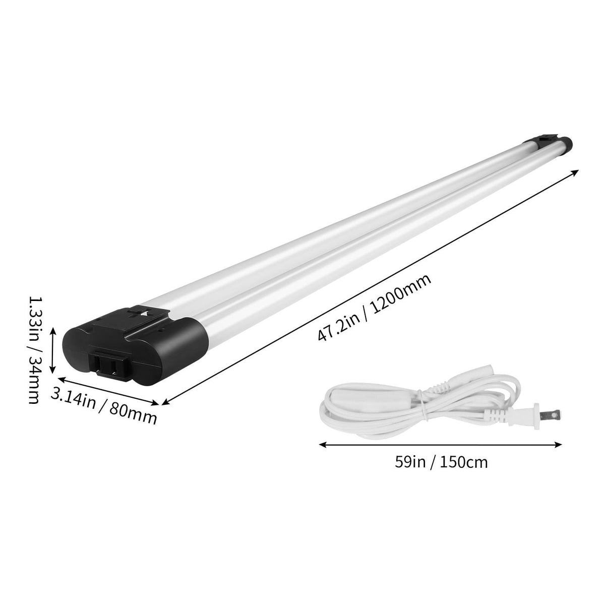 10 Pack LED Shop Light, 4 FT, 40W Linkable Shop Light Fixture, 4500 LM Surface & Hanging Mount Ceiling Lights 59 in Power Cords with ON/OFF Switch, for Garage Warehouse Home Workshop and Office