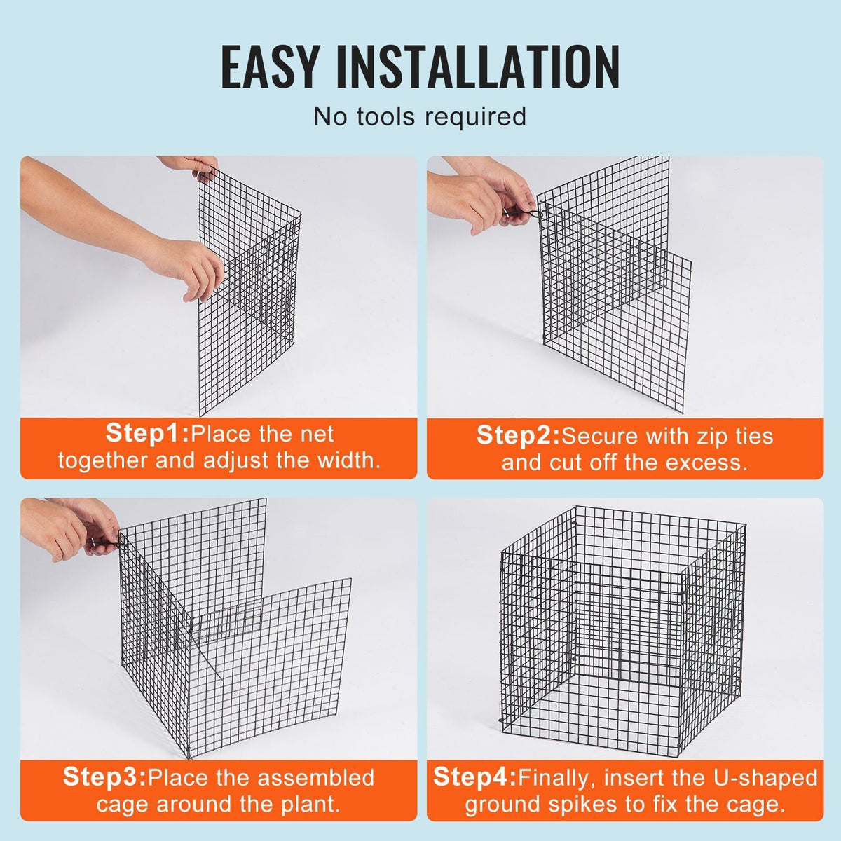 10 Pack Plant Protector from Animals, 12'' x 12'' Chicken Wire Plant Protector, Plant Cages for Outdoor Plants, Flowers & Vegetables, Keeps Bunny Chicken Squirrels Out, 40pcs Metal Mesh