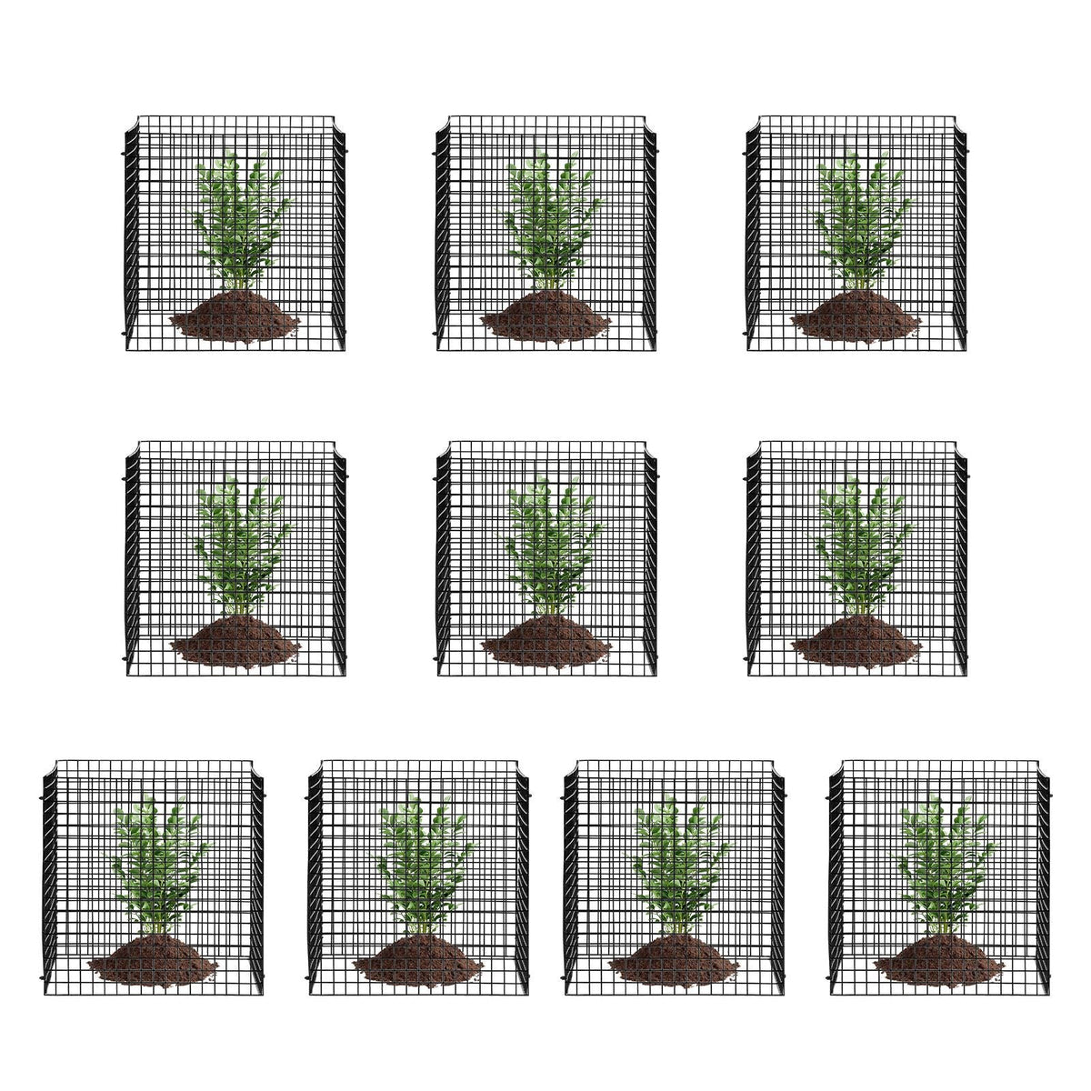 10 Pack Plant Protector from Animals, 12'' x 12'' Chicken Wire Plant Protector, Plant Cages for Outdoor Plants, Flowers & Vegetables, Keeps Bunny Chicken Squirrels Out, 40pcs Metal Mesh