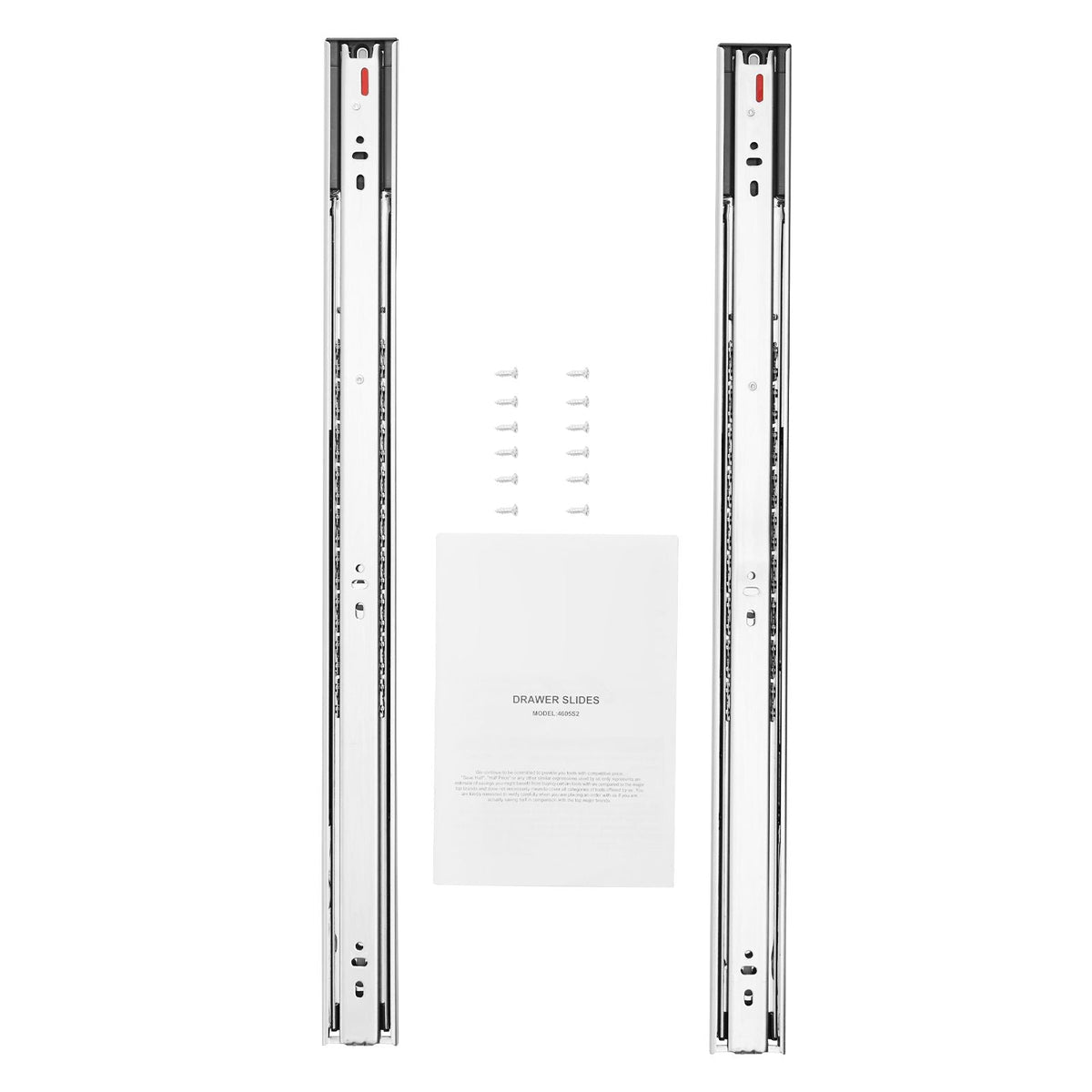 10 Pairs of 24 Inch Drawer Slides Side Mount Rails, Heavy Duty Full Extension Steel Track, Soft-Close Noiseless Guide Glides Cabinet Kitchen Runners with Ball Bearing, 100 Lbs Load Capacity