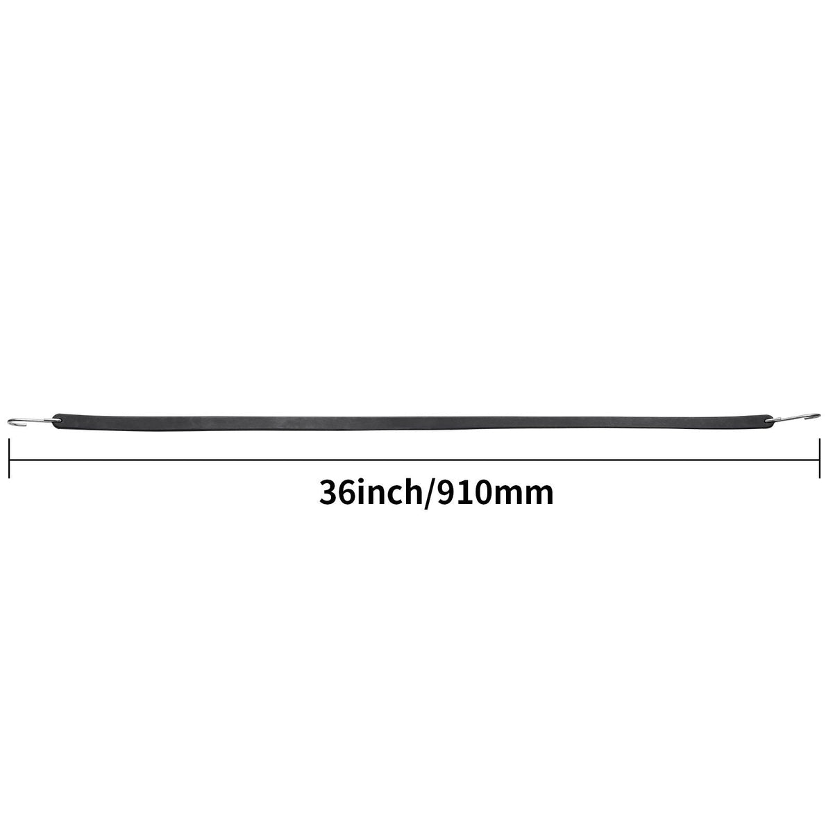 10 Piece Flat Bungee Cord, 20 mm Heavy Duty Bungee Straps with Steel S-Hooks, 36" Elastic Bungee Rope for Cargo, Tarps, Trucks and Tent, Black
