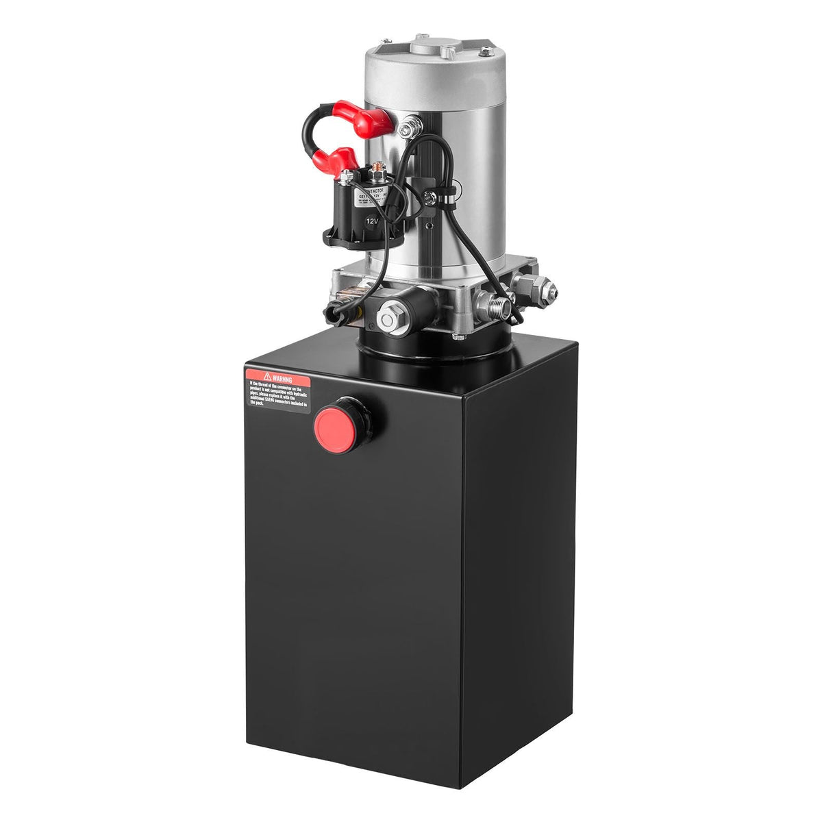 10 Quart Hydraulic Power Unit, Single Acting Dump Trailer Pump, 3200 PSI Max Relief Pressure & 0.91 GPM Flow Rate, DC 12V Hydraulic Pump with Metal Reservoir for Dump Trailer Car Lifting