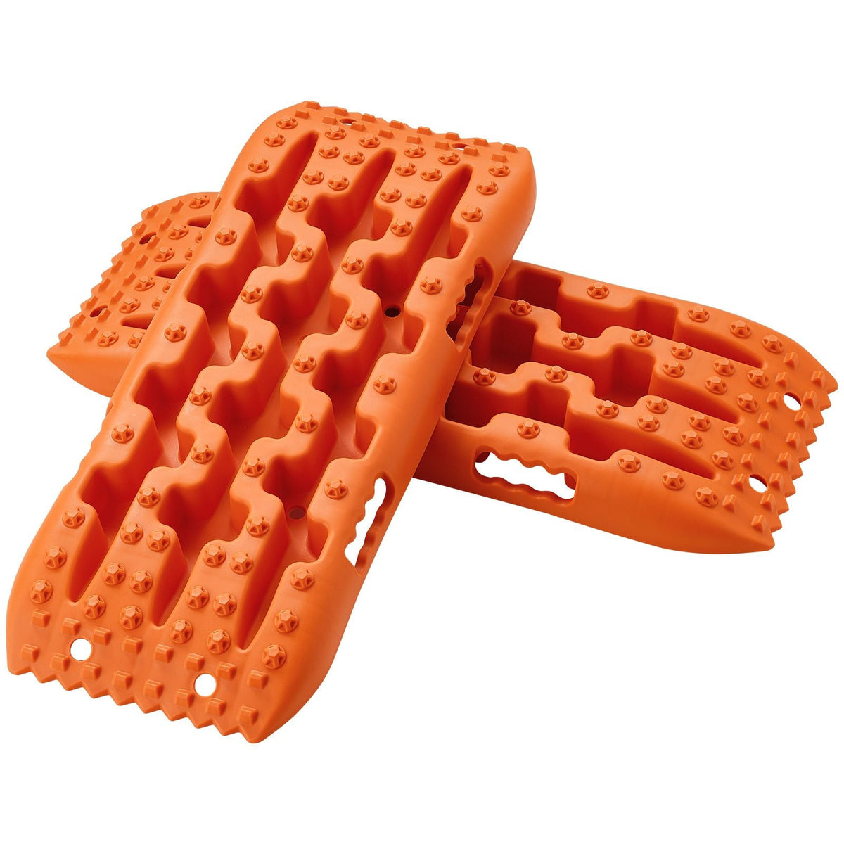 10 TON Traction Boards with PP Material, Recovery Boards for Off-road Vehicles/Cars/Pickups/SUVs/RVs, Pair Tire Traction Mats on Snow, Sand, Mud and Loose Terrain, Storage Bag, Short, Orange