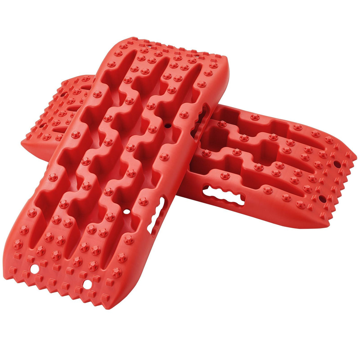 10 TON Traction Boards with PP Material, Recovery Boards for Off-road Vehicles/Cars/Pickups/SUVs/RVs, Pair Tire Traction Mats on Snow, Sand, Mud and Loose Terrain, Storage Bag, Short, Red