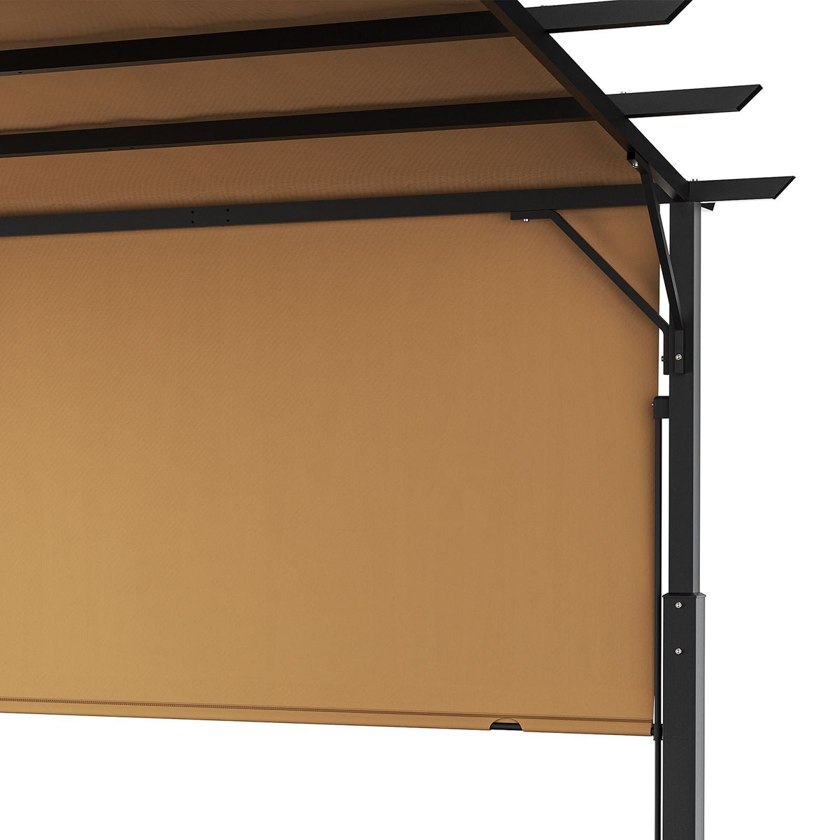 10 x 10 ft Outdoor Pergola, Arched Top Metal Pergola, Retractable Pergola with Sun Shade Canopy, Large Patio Shelter Pavilion, Heavy Duty Garden Pergola for Deck Backyard Porch Poolside