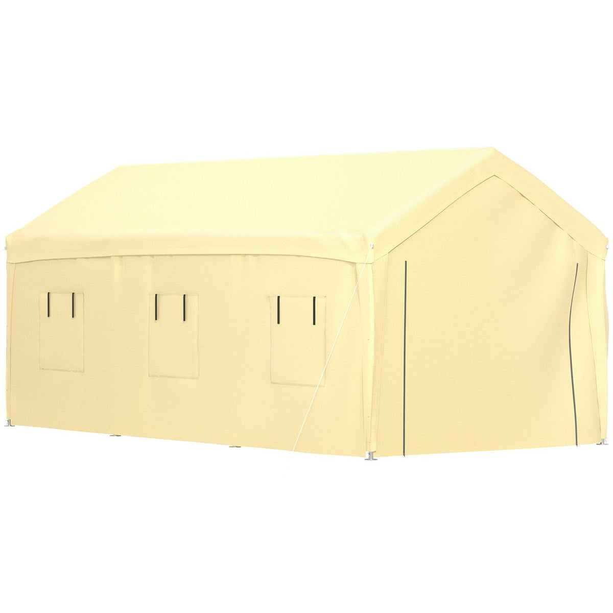 10 x 20 ft Carport Car Canopy, Heavy Duty Garage Shelter with 8 Legs, Removable Sidewalls and Windows, Car Garage Tent for Party, Boat, Adjustable Peak Height from 8.3 ft to 10 ft, Yellow