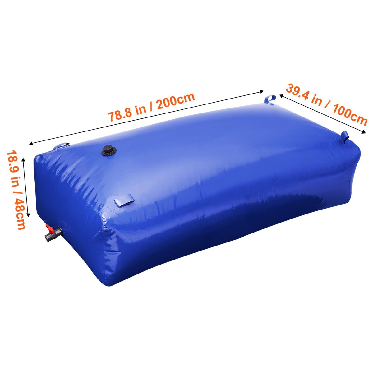 1000L/264 Gallon Water Storage Bladder, RV Water Tank, 1000D Blue PVC Collapsible Water Storage Containers, Large Capacity Soft Water Bag, Portable Water Bladder, Fire Prevention, Camping