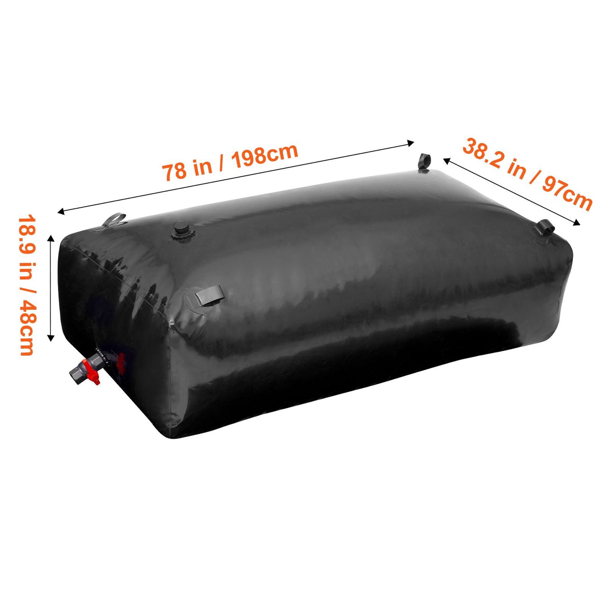1000L/264 Gallon Water Storage Bladder, RV Water Tank, 1000D PVC Collapsible Water Storage Containers, Large Capacity Soft Water Bag, Portable Water Bladder, Fire Prevention, Camping, Emergency