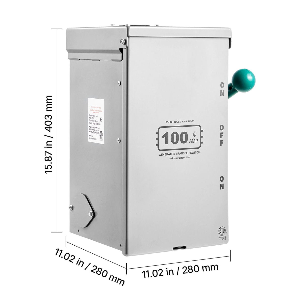 100A Generator Transfer Switch, 24000W Manual Transfer Switch, Heavy Duty Double-Throw Power Transfer Switch 120/240V, Meeting NEMA 3R Standards, for Outdoor, Indoor, and Portable Generator
