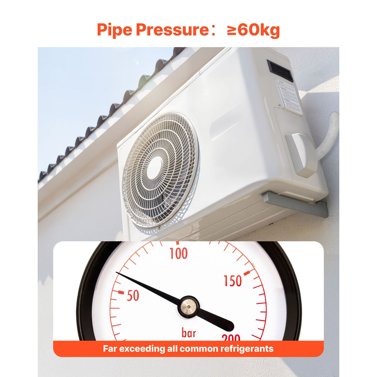100ft Mini Split Line Set, 1/4' & 1/2' OD AC Copper Tubing Pipe, 3/8 White PE Thickened Insulated Coil with Flared Nuts, Strapping Tapes, for Mini Split Air Conditioner HVAC or Heat Pump System