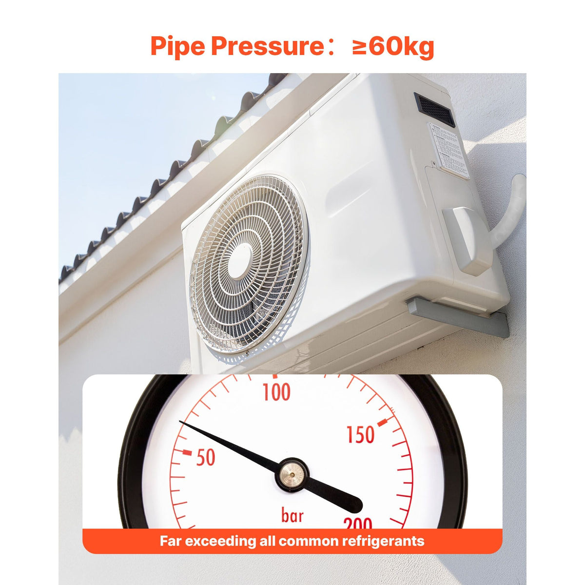 100ft Mini Split Line Set, 1/4' & 3/8' OD AC Copper Tubing Pipe, 3/8 White PE Thickened Insulated Coil with Flared Nuts, Strapping Tapes, for Mini Split Air Conditioner HVAC or Heat Pump System