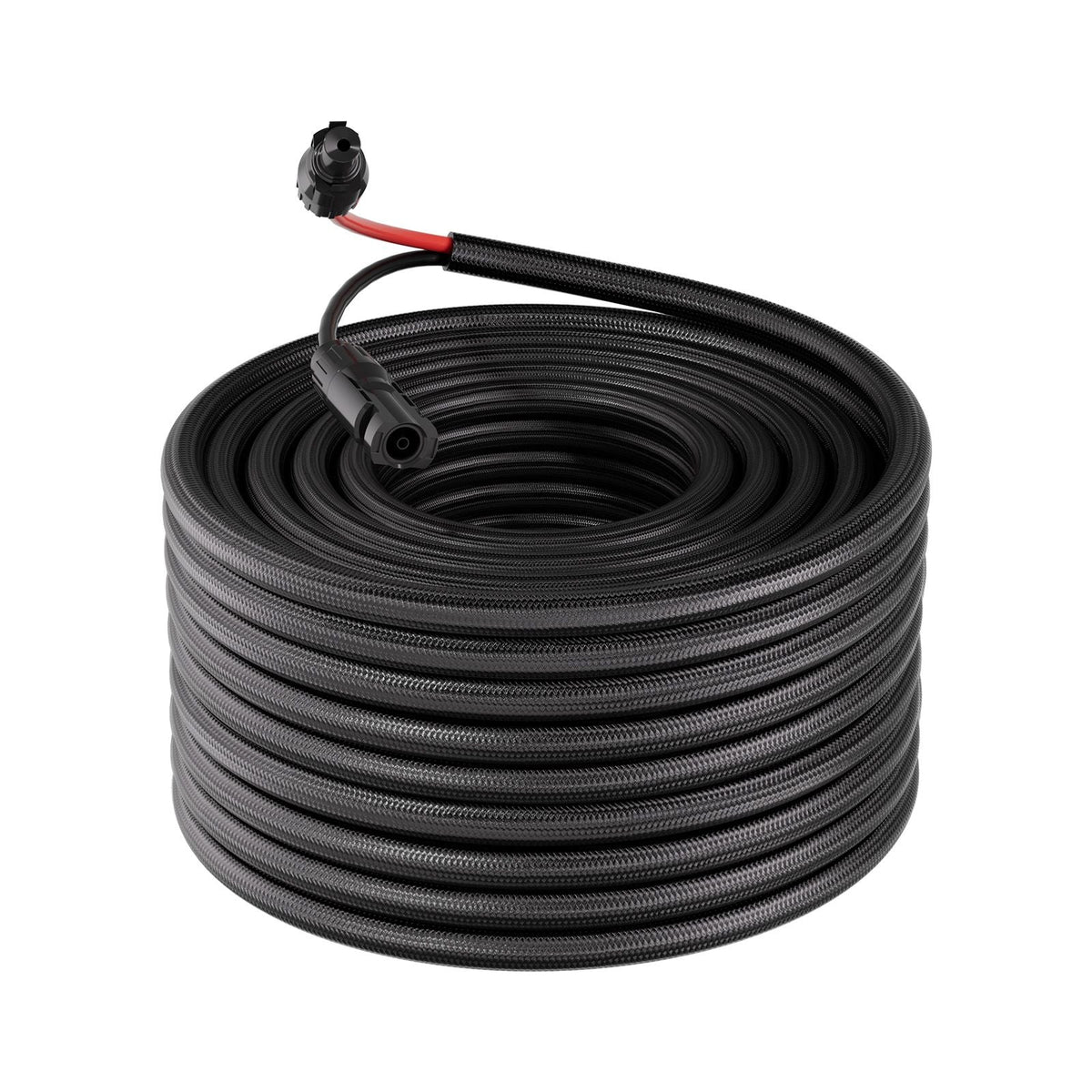 100FT Solar Panel Extension Cable, 10 AWG, Solar Panel Wire with Flame Retardant Protective Sleeving, Female and Male Connectors, IP67 Waterproof PV Wire, for Outdoor Automotive RV, Black & Red