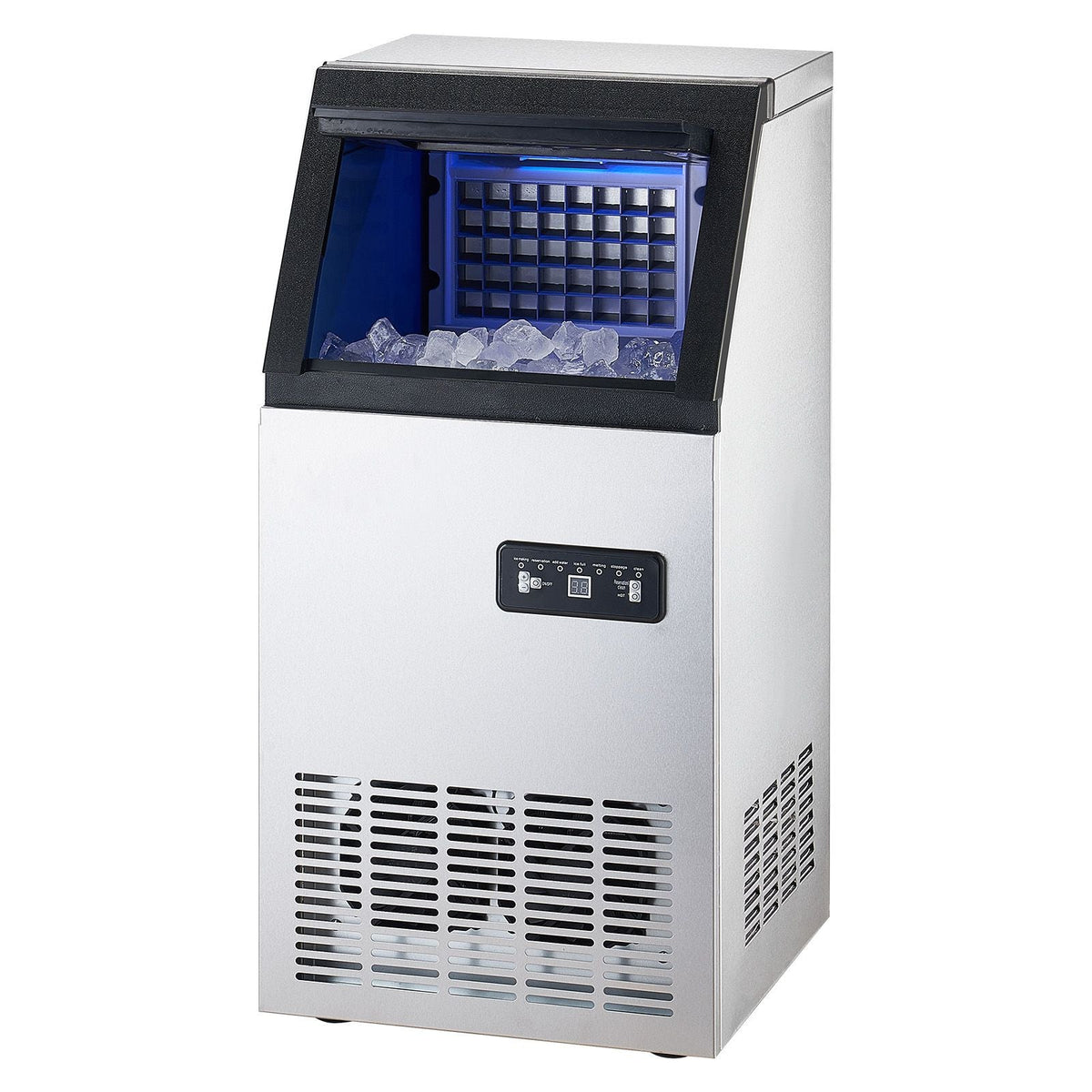 100lbs/24H Commercial Ice Maker, 36 Ice Cubes in 15 Minutes, Freestanding Ice Maker Machine with 28lbs Large Storage Capacity for Bar Office Restaurant, with LED Digital Display & Self-Cleaning