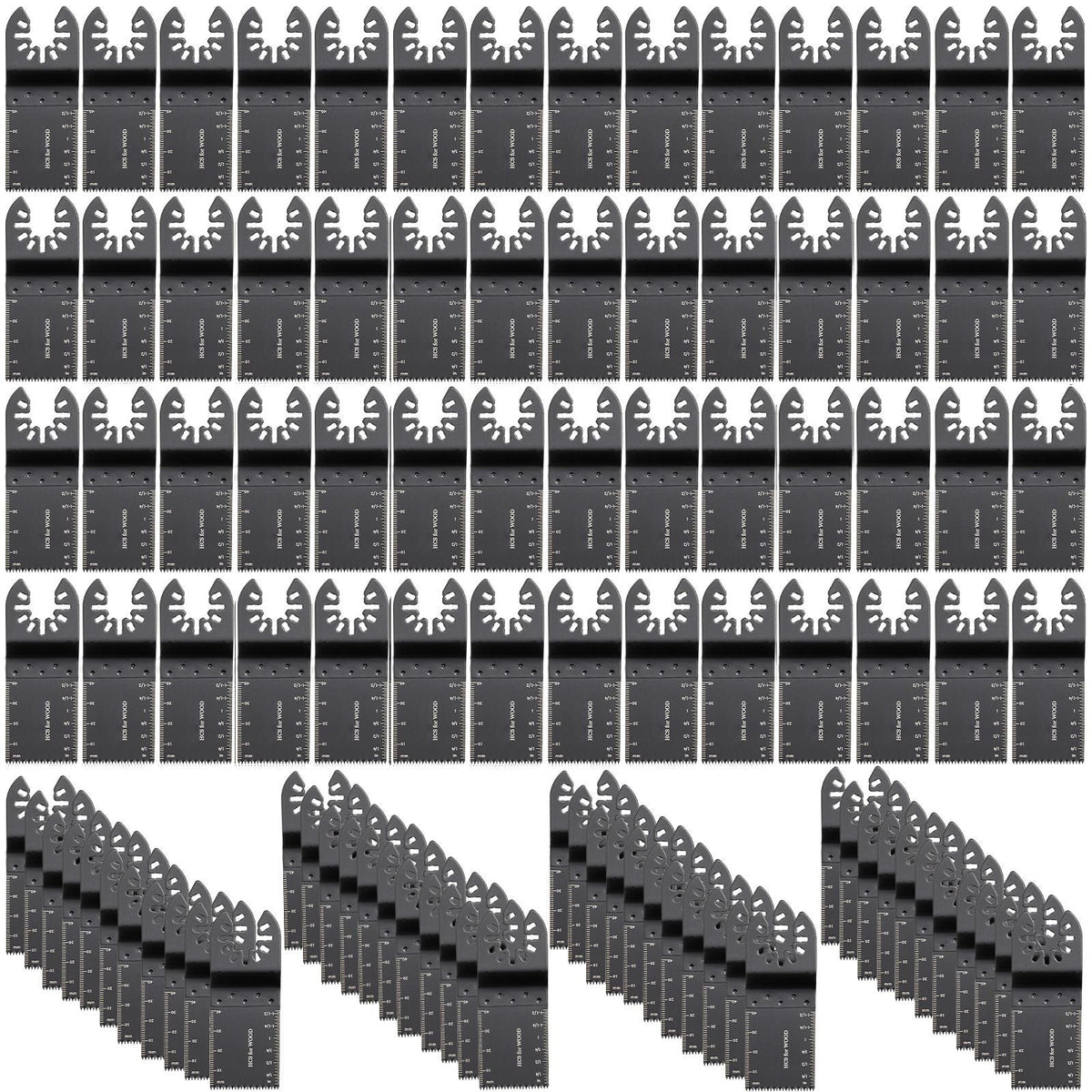 100PCS Oscillating Saw Blades, Quick Release Multitool Blades Kit, HCS Tool Blades for Wood Plastic, Compatible with Dewalt Dremel Fein Worx Bosch Makita Milwaukee