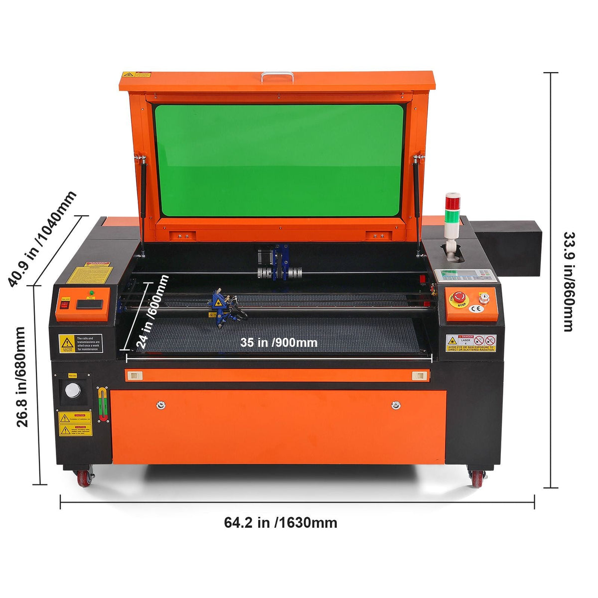 100W CO2 Laser Engraver, 24 x 35 in, 19.7 IPS Laser Cutter Machine with 2-Way Pass Air Assist, Compatible with LightBurn, CorelDRAW, AutoCAD, Windows, Mac OS, Linux, for Wood Acrylic Fabric More