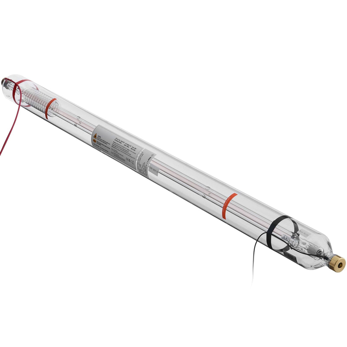 100W CO2 Laser Tube, 57 in (1450 mm) Length, 3.1 in (80 mm) Dia Borosilicate Glass Laser Cutter Tube with Metal Head, 10,000hr Wires Preconnected for Laser Engraver Engraving Cutting Machine