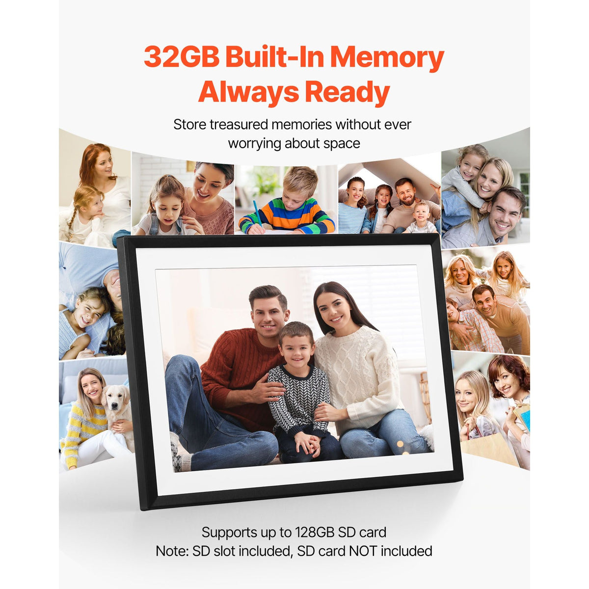 10.1 Inch Digital Picture Frames (2-PK), 1280x800 HD IPS Touch Screen Electronic Photo Frame, 32GB Memory, Auto-Rotate Portrait or Landscape, Share Moments Instantly via App, for Parents Friends