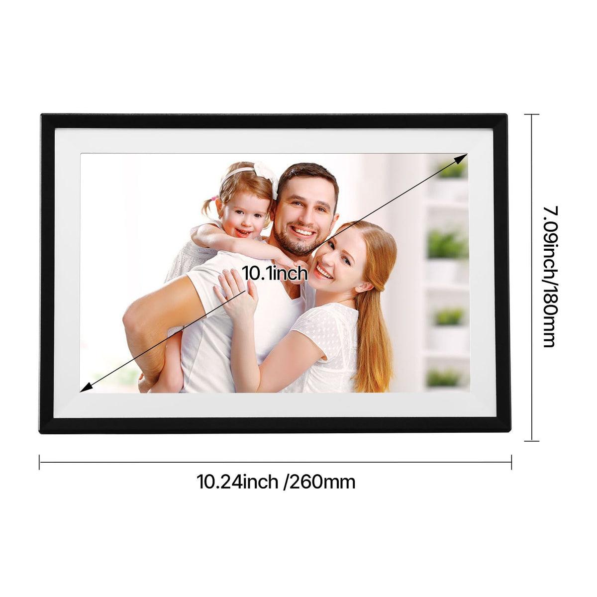 10.1 Inch Digital Picture Frames (2-PK), 1280x800 HD IPS Touch Screen Electronic Photo Frame, 32GB Memory, Auto-Rotate Portrait or Landscape, Share Moments Instantly via App, for Parents Friends
