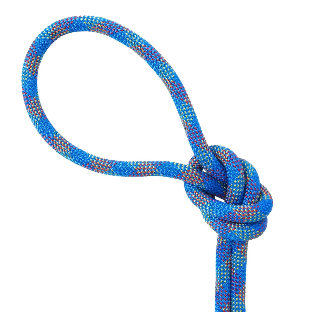 10.2mm Dynamic Climbing Rope, 50M(164ft) Outdoor Rock Climbing Rope 25KN Breaking Tension, Stretchable Fiber Rope with Steel Snap Hooks for Escape, Rappelling, Fire Rescue, Blue