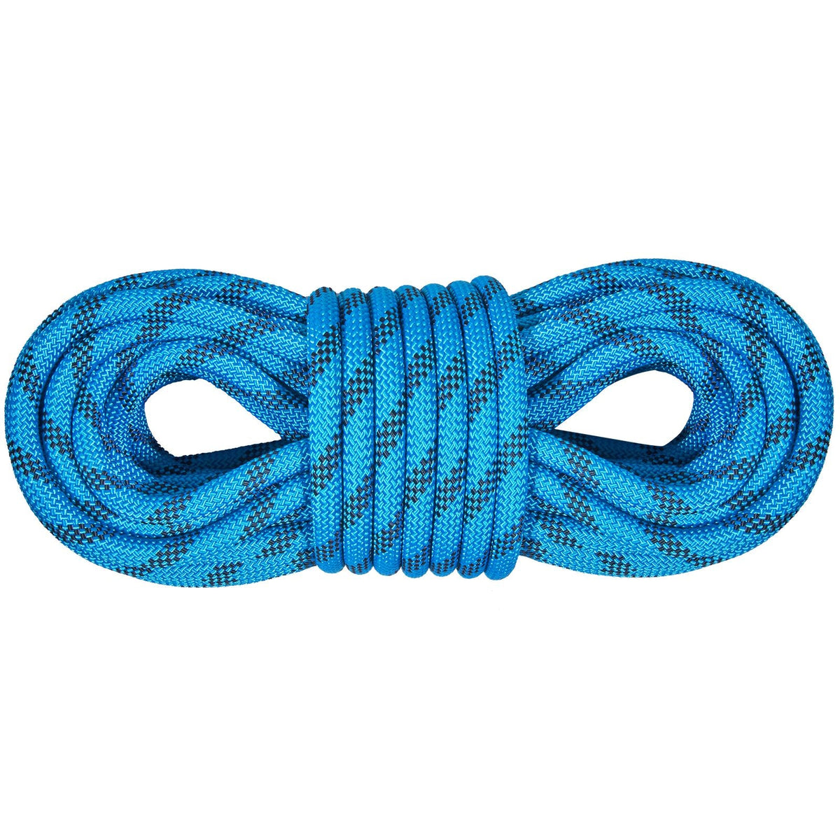 10.5 mm Static Climbing Rope, 29.3M(96ft) Outdoor Rock Climbing Rope 25KN Breaking Tension, Fiber Rope with Steel Snap Hooks for Escape, Rappelling, Fire Rescue, Blue