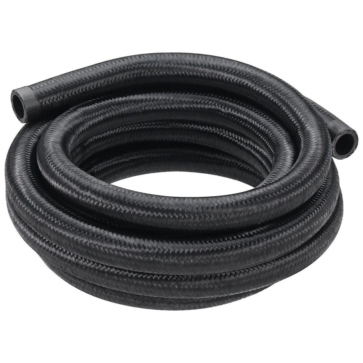 10AN Fuel Line Kit, 10 FT Fuel Hose Kit, 0.55" Nylon Stainless Steel Braided Fuel Line Oil/Gas/Diesel Hose End Fitting Kit, with 7 PCS Swivel Fitting Adapter Kit, Black