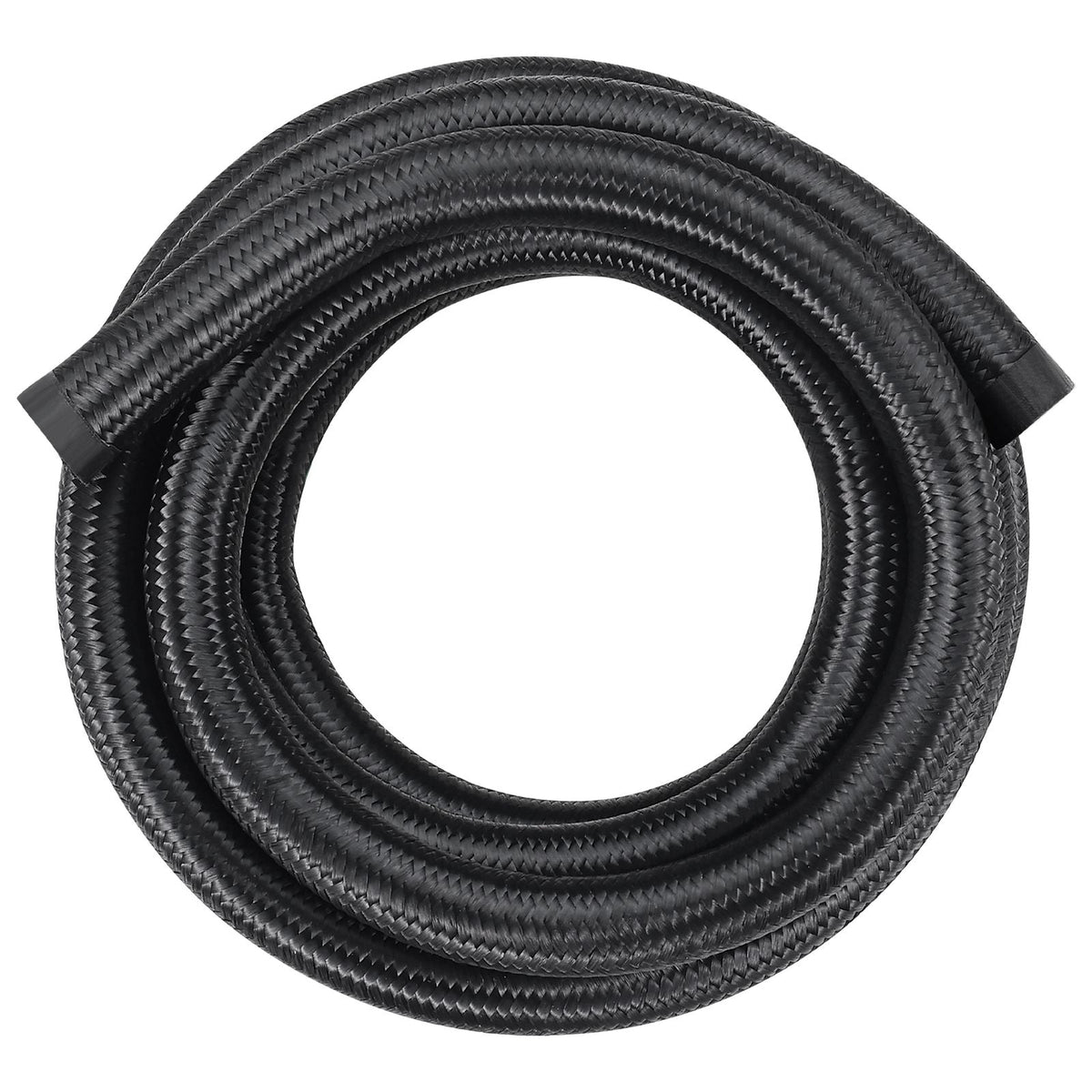 10AN Fuel Line Kit, 10 FT Fuel Hose Kit, 0.55" Nylon Stainless Steel Braided Fuel Line Oil/Gas/Diesel Hose End Fitting Kit, with 7 PCS Swivel Fitting Adapter Kit, Black