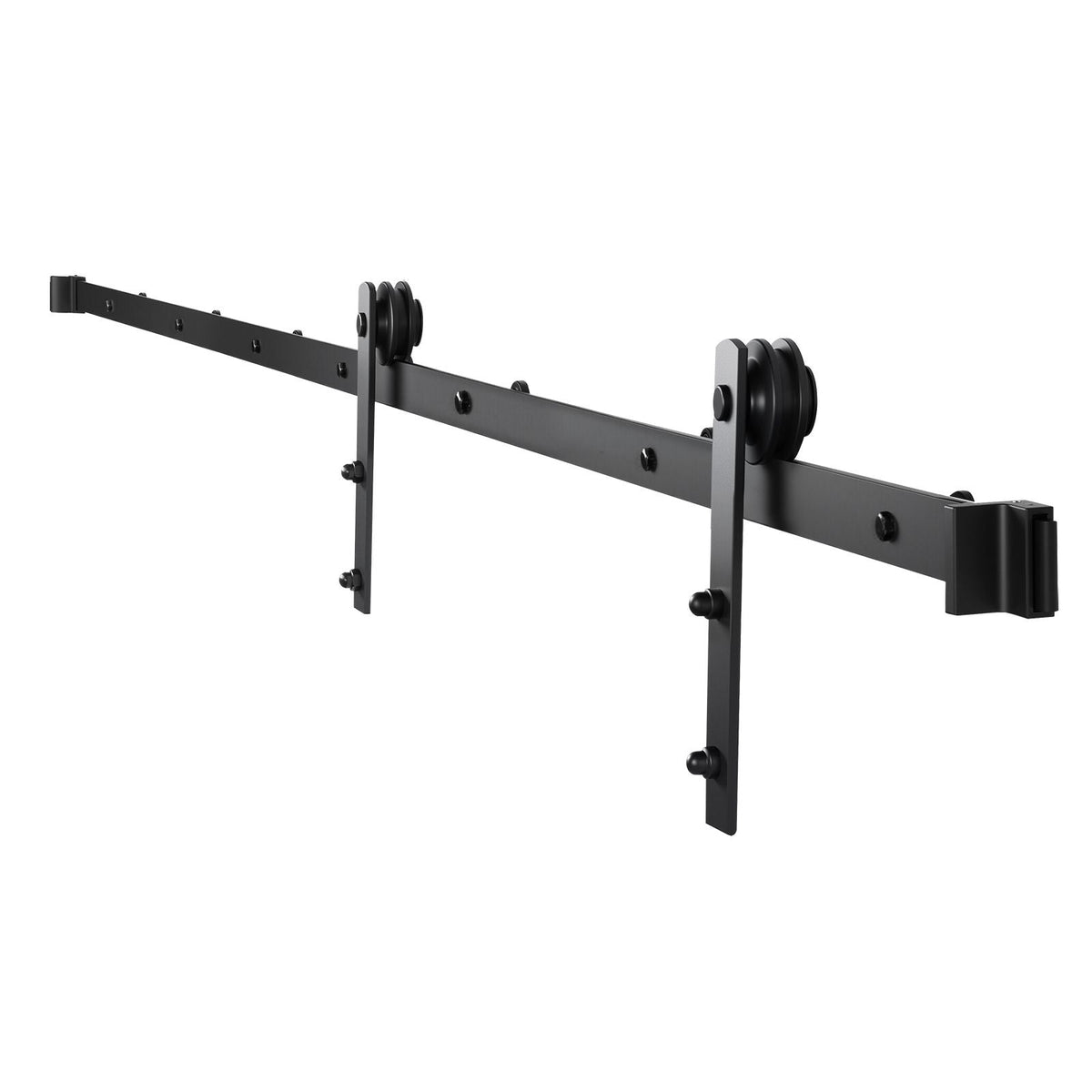 10FT Sliding Barn Door Hardware Kit, 330 LBS Weight Capacity, Compatible with 60 Inches Max Width & 1-3/8 to 1-3/4 Inches Thickness Single Sliding Barn Door, Durable Track & I-shape Roller,Black