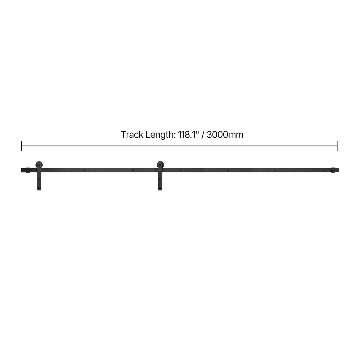 10FT Sliding Barn Door Hardware Kit, 330 LBS Weight Capacity, Compatible with 60 Inches Max Width & 1-3/8 to 1-3/4 Inches Thickness Single Sliding Barn Door, Durable Track & I-shape Roller,Black