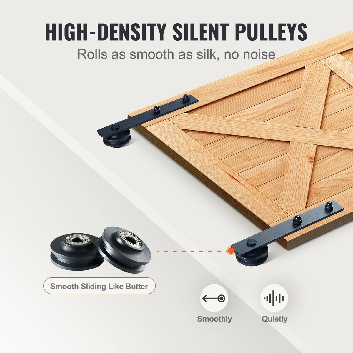 10FT Sliding Barn Door Hardware Kit, 330LBS Loading Heavy Duty Barn Door Track Kit for Single Door, Fit 4.6-5.2FT Wide and 1.3"-1.8" Thick Door Panel, with Smooth & Silent Pulley (I Shape)