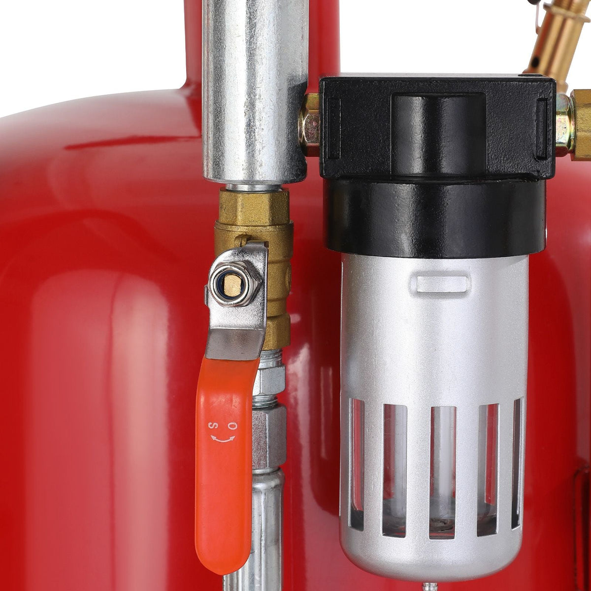10Gal/40L Sandblaster Equipped with Nozzle Shut-Off Valve Pressure Gauge Ceramic Nozzle 2.5m Hose Filling Funnel Watertrap 6\" Rubber Wheels Grit Power Sand Blasters Portable Sandblasting Equipm