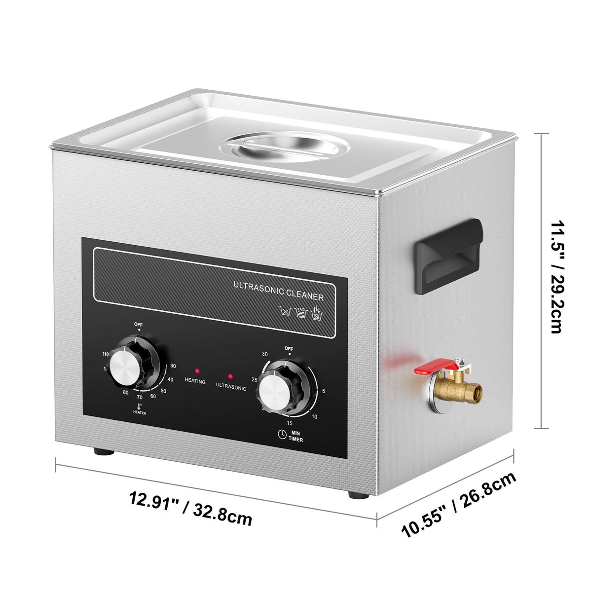 10L Ultrasonic Cleaner with Heater Timer & Basket, Professional Digital Sonic Cavitation Machine, 240W Cleaning Machine for Lab Tools, Metal Parts, Carburetor, Brass, Auto Parts, Engine Parts
