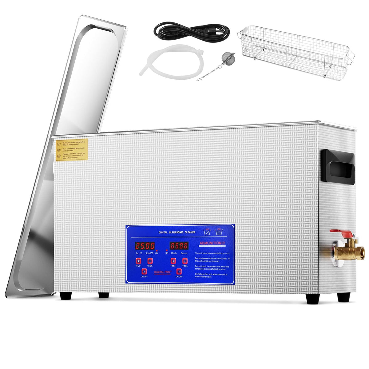 10L Ultrasonic Gun Cleaner, 300W Professional Ultra Sonic Cleaning Machine with Timer & Heater, 40kHz Digital Ultrasonic Cleaner with Basket for Gun Parts, Bullets, Military Supplies