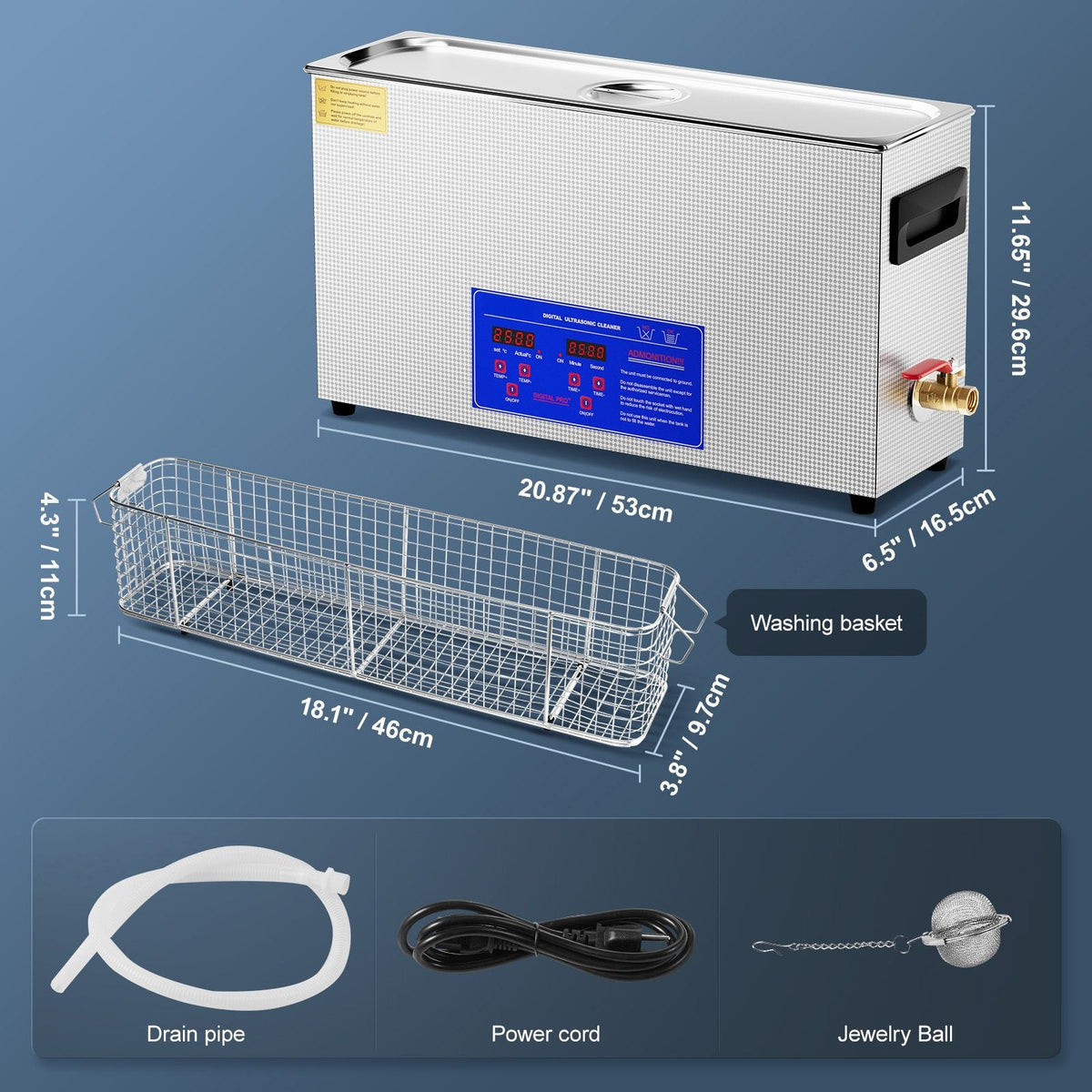 10L Ultrasonic Gun Cleaner, 300W Professional Ultra Sonic Cleaning Machine with Timer & Heater, 40kHz Digital Ultrasonic Cleaner with Basket for Gun Parts, Bullets, Military Supplies