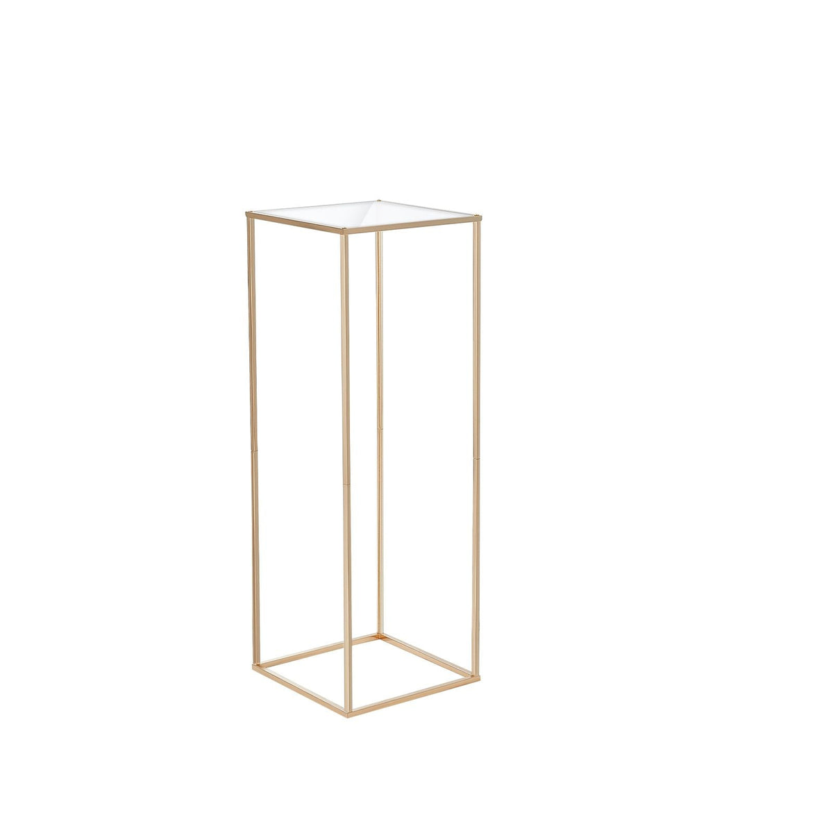 10PCS 31.5inch High Wedding Flower Stand, With Acrylic Laminate,Metal Vase Column Geometric Centerpiece Stands, Gold Rectangular Floral Display Rack for Events Reception, Party Decoration