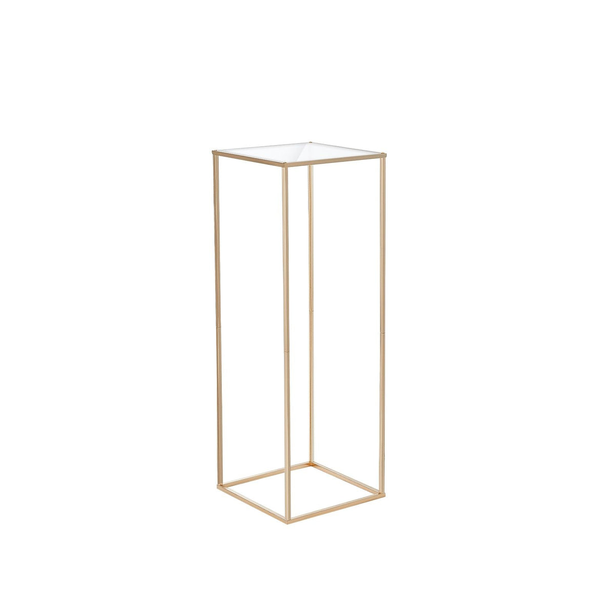 10PCS 31.5inch High Wedding Flower Stand, With Acrylic Laminate,Metal Vase Column Geometric Centerpiece Stands, Gold Rectangular Floral Display Rack for Events Reception, Party Decoration