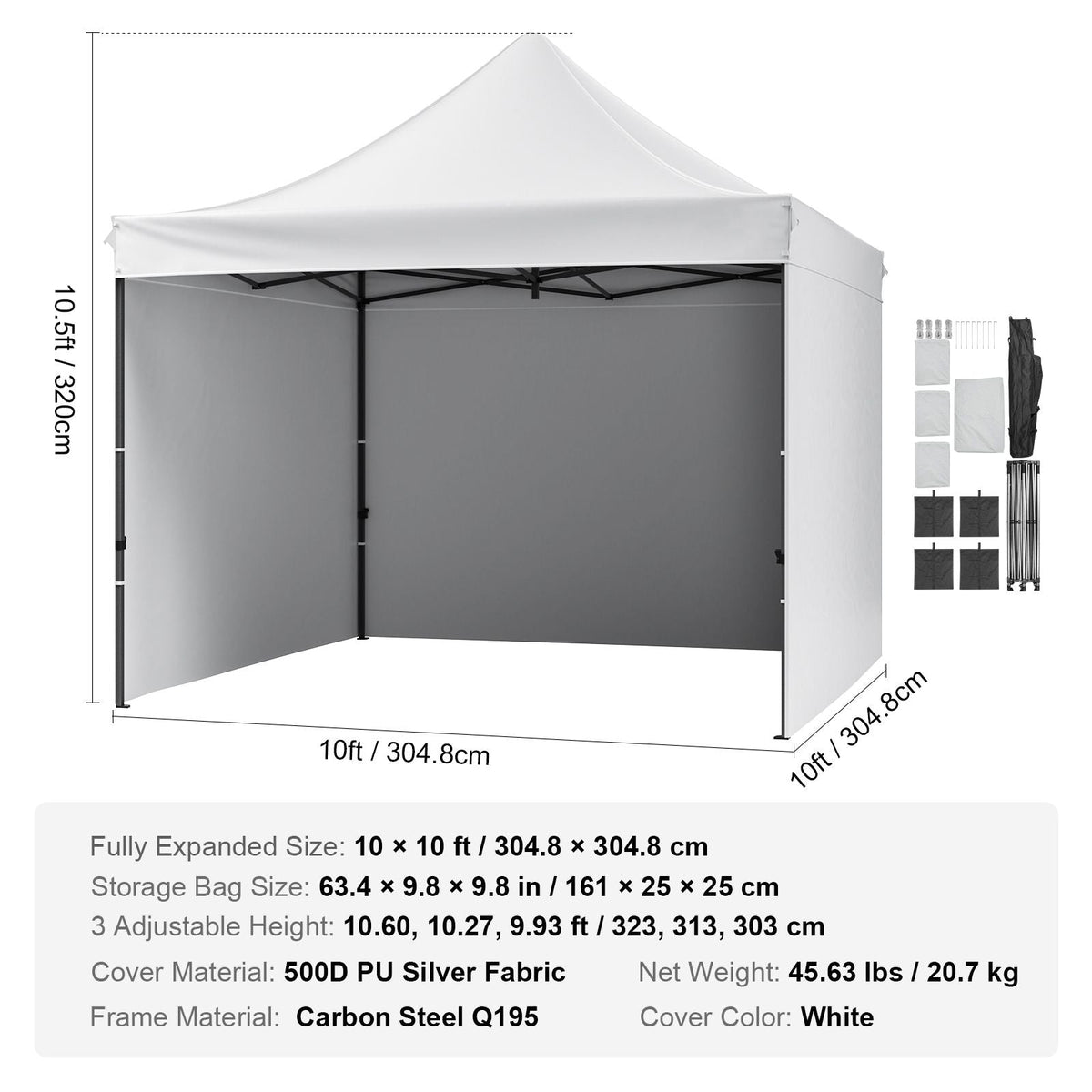 10x10 FT Pop up Canopy with Removable Sidewalls, Instant Canopies Portable Gazebo & Wheeled Bag, UV Resistant Waterproof, Enclosed Canopy Tent for Outdoor Events, Patio, Backyard, Party, Camping