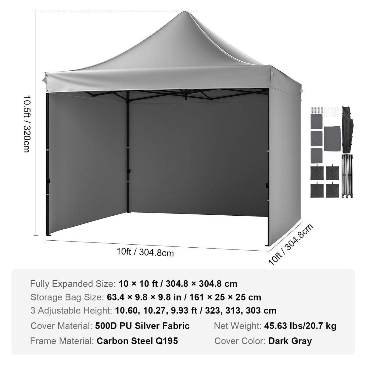 10x10 FT Pop up Canopy with Removable Sidewalls, Instant Canopies Portable Gazebo & Wheeled Bag, UV Resistant Waterproof, Enclosed Canopy Tent for Outdoor Events, Patio, Backyard, Party, Camping