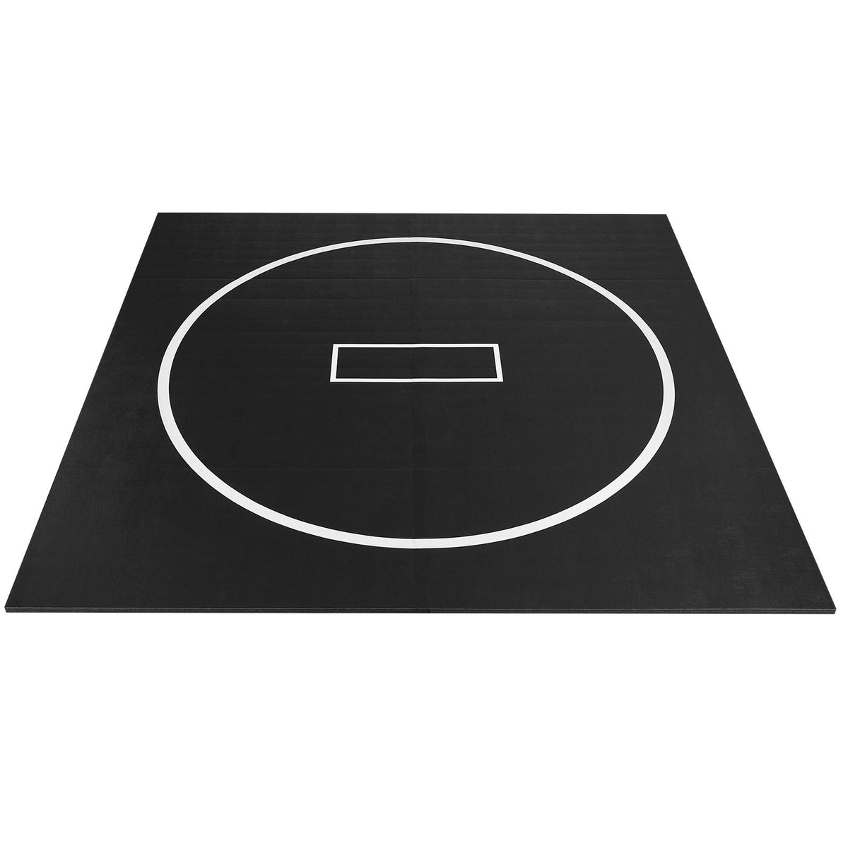 10x10 ft Wrestling Mat, Martial Arts Thick Mat for Home Gym Workouts Exercise, Waterproof PVC Roll-Up Training Mats with Circles, for Gymnastics, Tatami, Jiu Jitsu BJJ MMA Judo, Boxing, Black