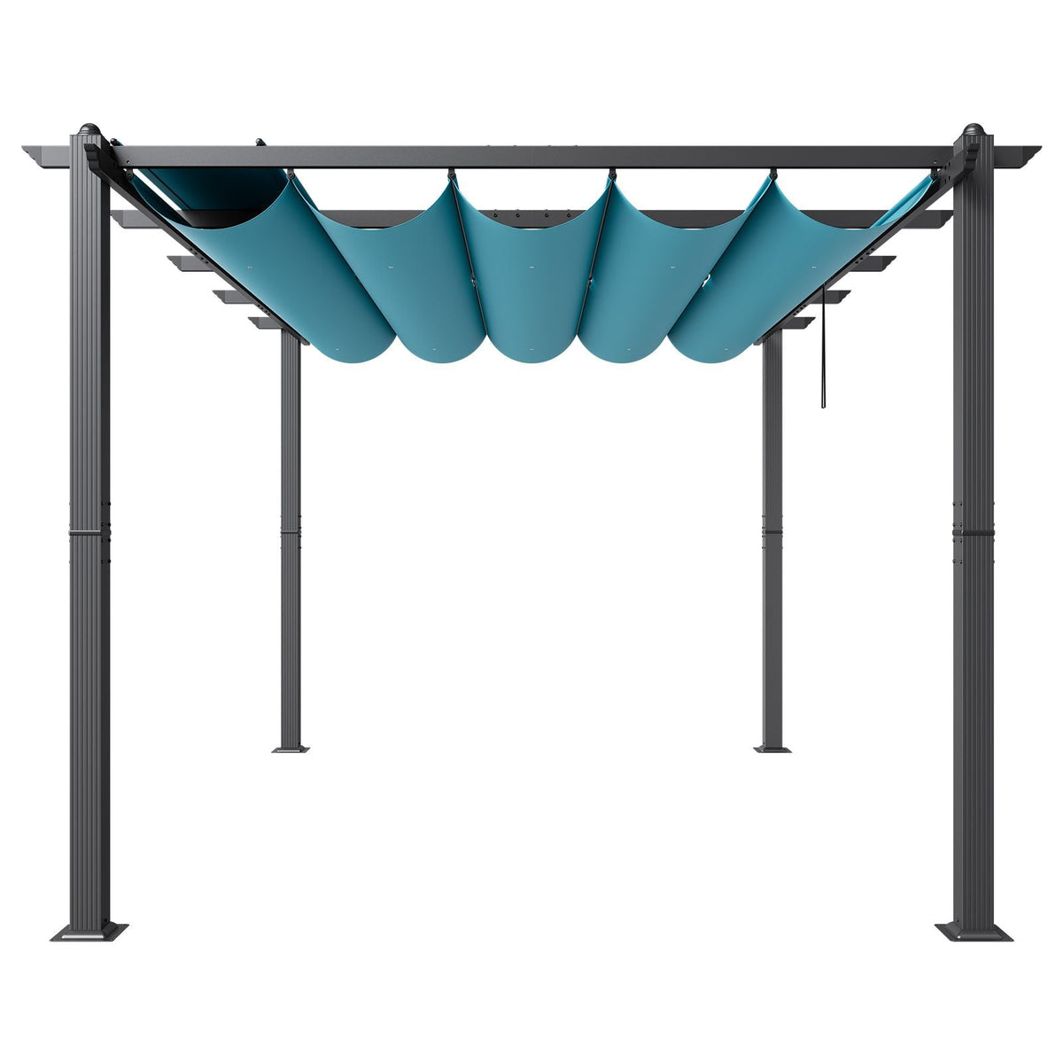10'x13' Outdoor Retractable Pergola with Canopy, Aluminum Pergola with Retractable Canopy, Modern Pergola with Sun Shade Canopy for Patios, Gardens, Decks, Backyards (Bule)