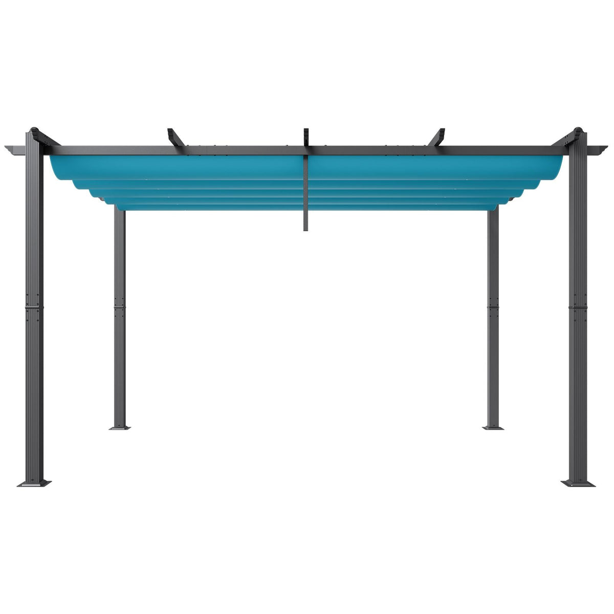 10'x13' Outdoor Retractable Pergola with Canopy, Aluminum Pergola with Retractable Canopy, Modern Pergola with Sun Shade Canopy for Patios, Gardens, Decks, Backyards (Bule)