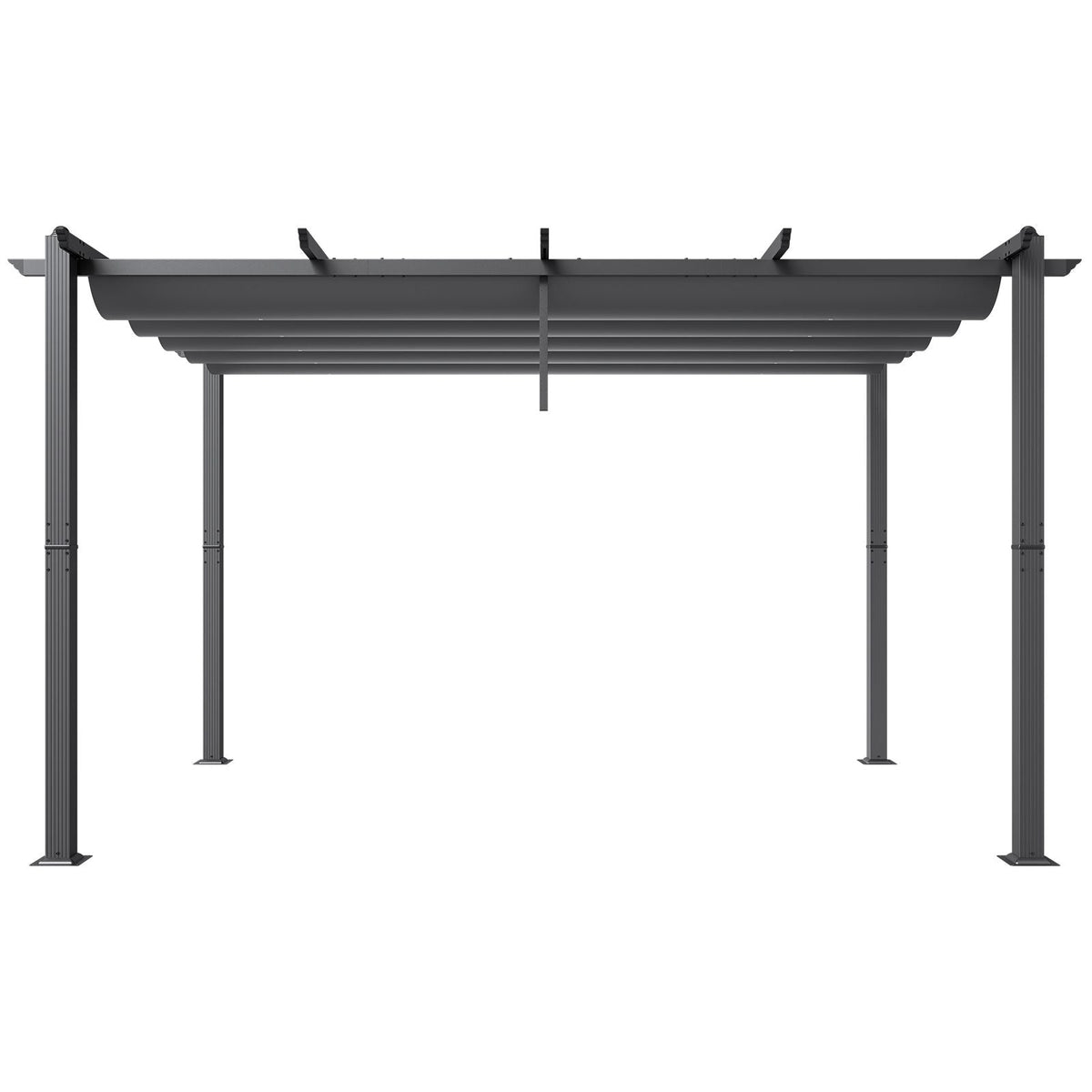 10'x13' Outdoor Retractable Pergola with Canopy, Aluminum Pergola with Retractable Canopy, Modern Pergola with Sun Shade Canopy for Patios, Gardens, Decks, Backyards (Gray)