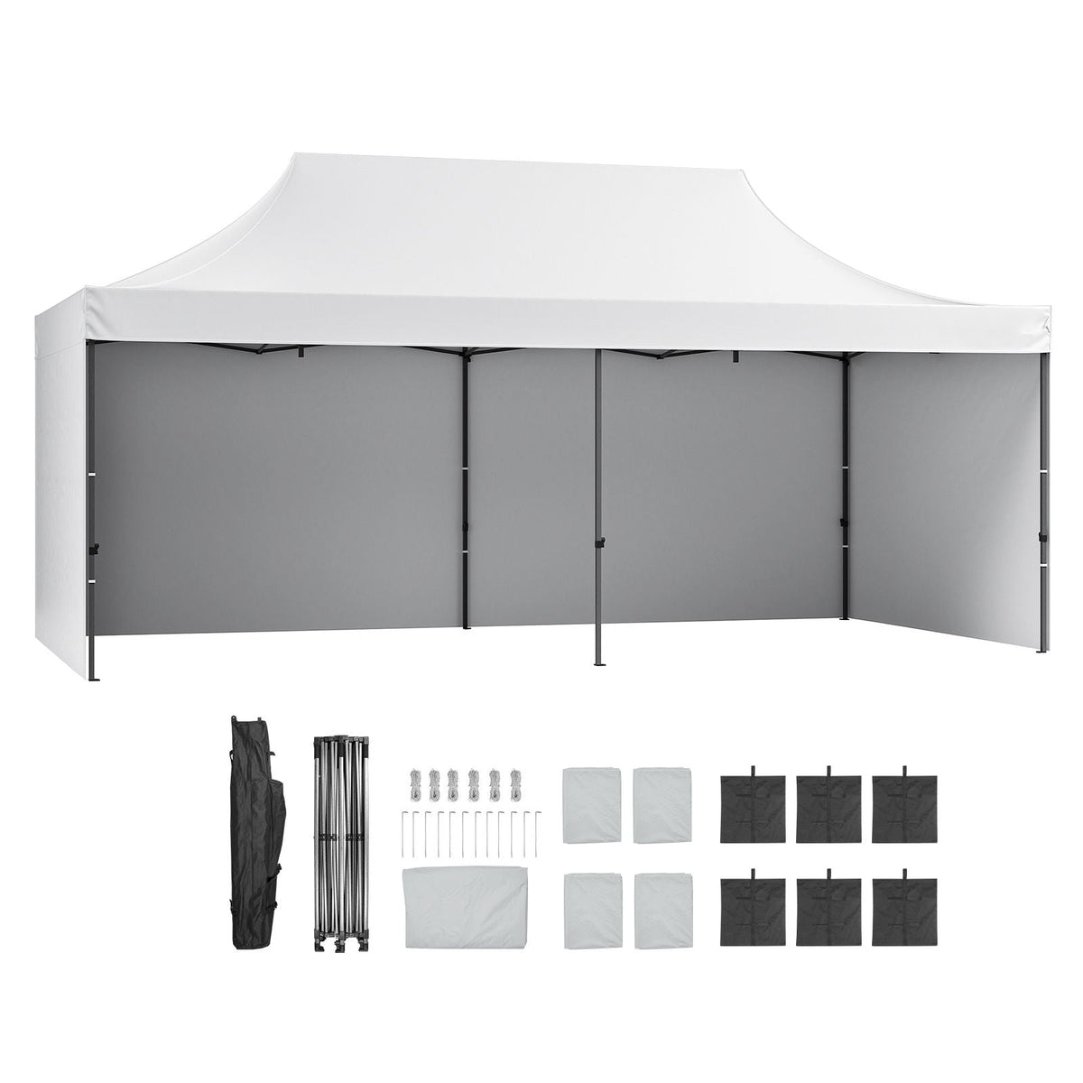 10x20 FT Pop up Canopy with Removable Sidewalls, Instant Canopies Portable Gazebo & Wheeled Bag, UV Resistant Waterproof, Enclosed Canopy Tent for Outdoor Events, Patio, Backyard, Party, Parking