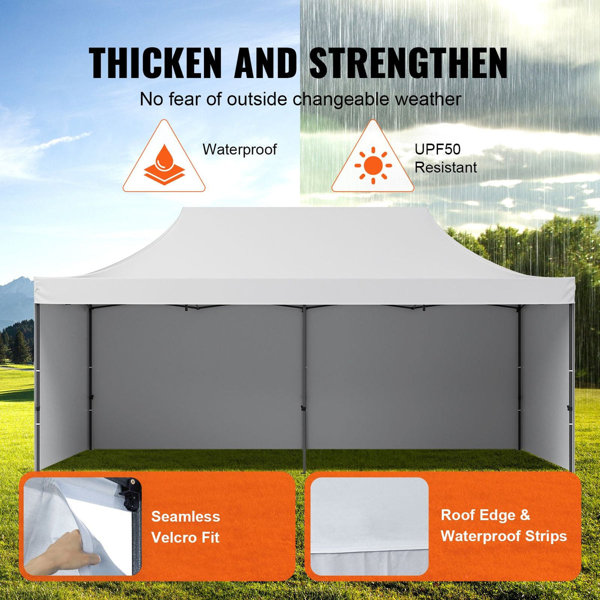 10x20 FT Pop up Canopy with Removable Sidewalls, Instant Canopies Portable Gazebo & Wheeled Bag, UV Resistant Waterproof, Enclosed Canopy Tent for Outdoor Events, Patio, Backyard, Party, Parking