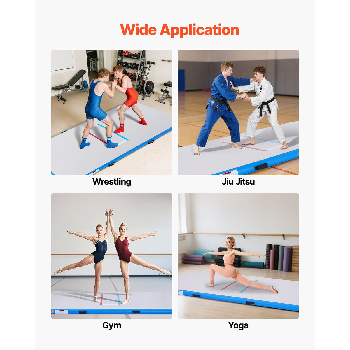 10x5 ft Wrestling Mat Inflatable, Martial Arts Thick Mat for Outdoor Indoor Home Gym Exercise, PVC Foldable Training Mats with 600W Air Pump, for Gymnastics Tatami Jiu Jitsu BJJ MMA Judo, Gray