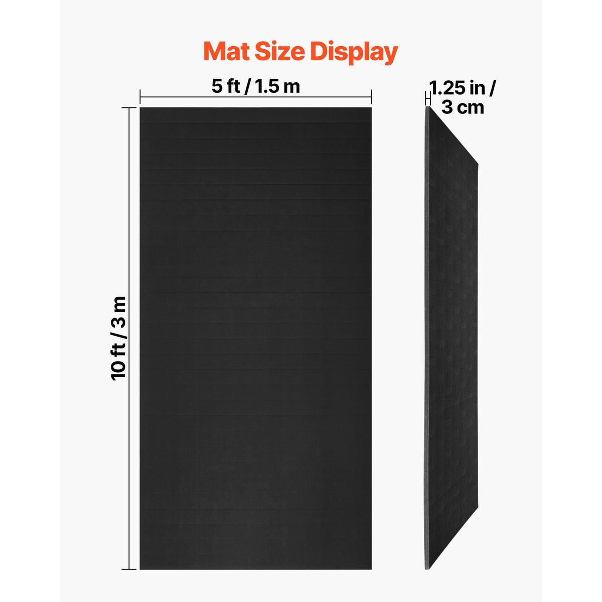 10x5 ft Wrestling Mat, Martial Arts Thick Mat for Home Gym Workouts Exercise, Waterproof PVC Roll-Up Training Mats for Gymnastics, Tatami, Jiu Jitsu BJJ MMA Judo, Boxing, Black