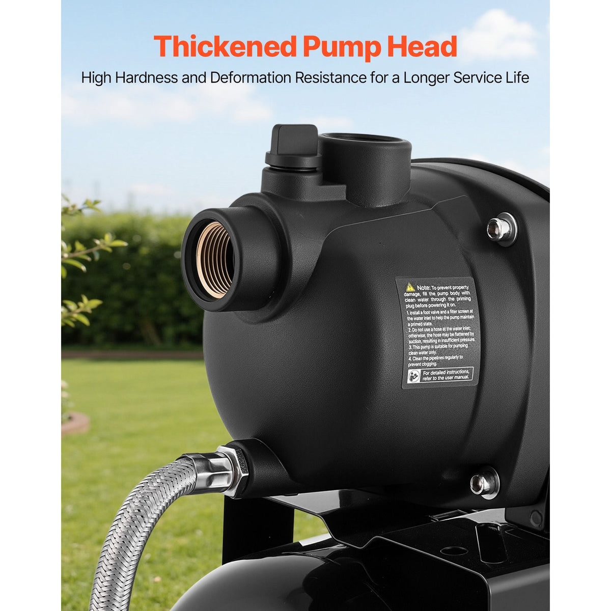 1.1 HP Shallow Well Pump with Pressure Tank, 120V 1320 GPH, Plastic Irrigation Jet Pump with 5-Gal Tank, Automatic Water Booster Transfer System, 20/40 PSI Pressure Switch, for Home Garden Lawn