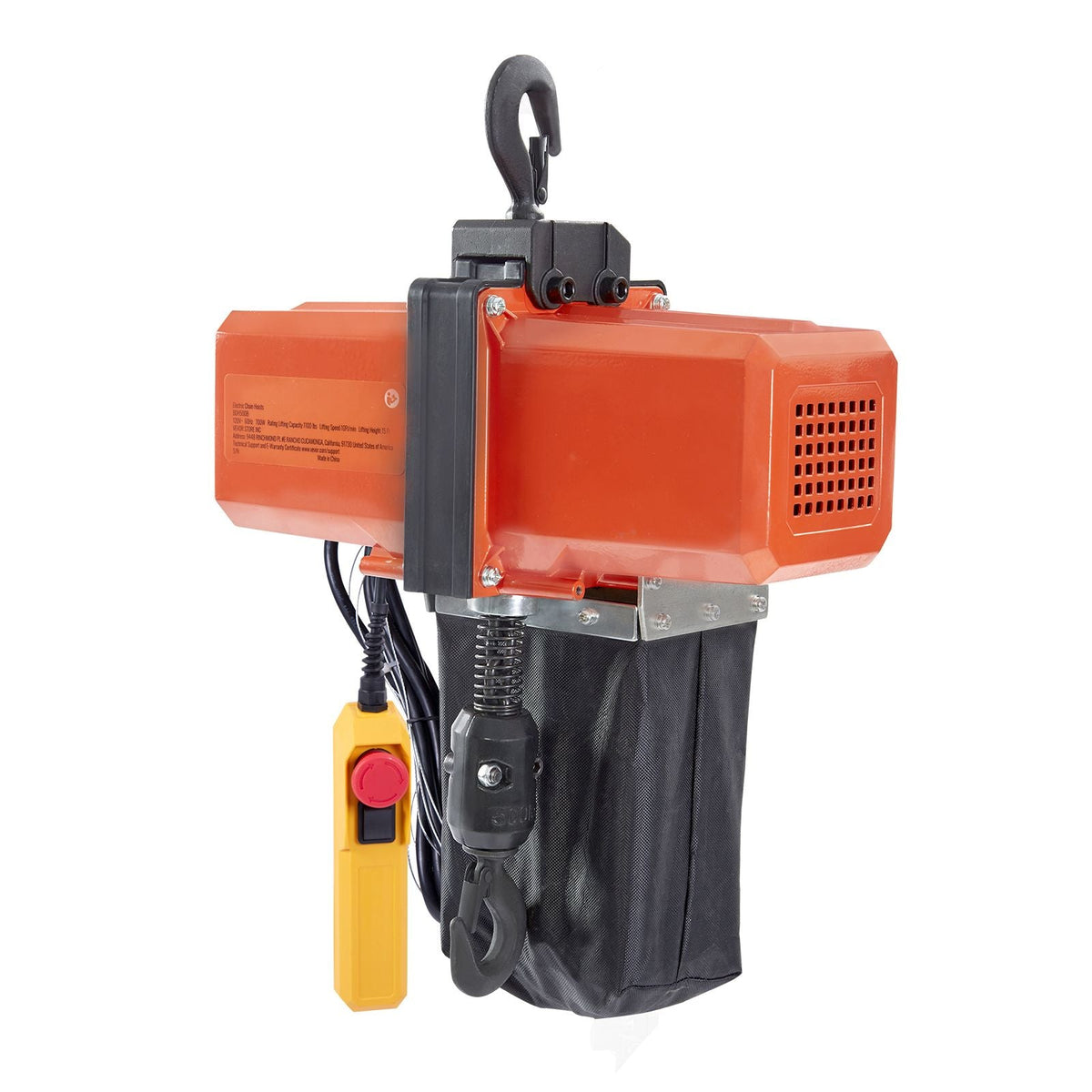 1100 lbs Electric Chain Hoist 15 FT Lifting Height, 120V Electric Hoist, Single Phase Overhead Crane with G100 Chain, 10 ft Wired Remote Control for Garage, Shop, Hotel, Home